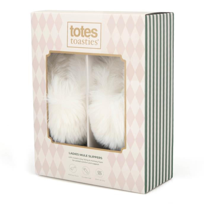 totes toasties® Ladies Fair Isle Knit Mule Slippers Cream Multi Extra Image 1